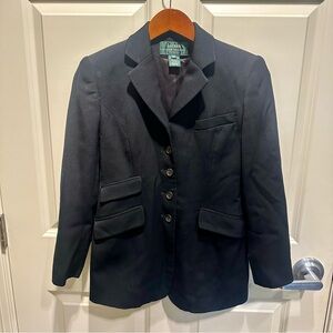 Women’s 90s Wool Lauren Ralph Lauren Black Blazer Career Jacket Size 4 Petite